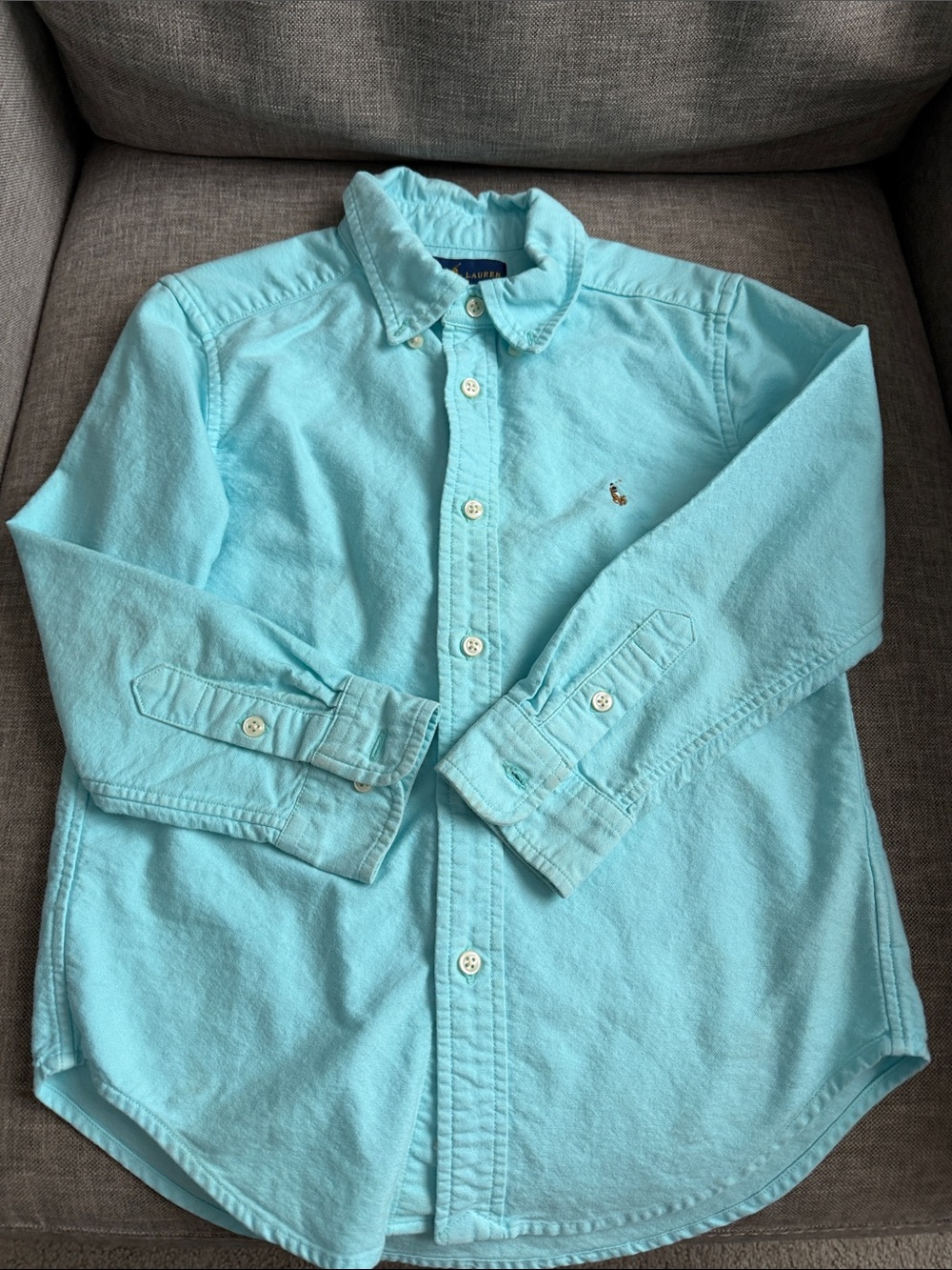 Ralph Lauren Kids Aqua Button-Down  Shirt